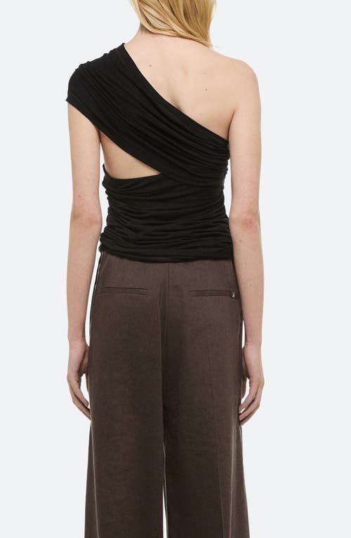 Helmut Lang Wind Convertible Asymmetric Cutout Jersey Top In Black