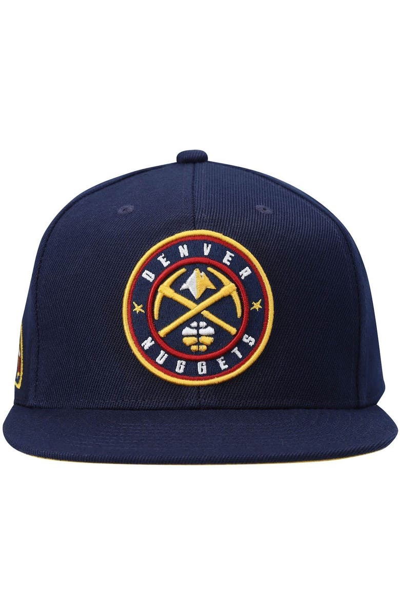 Mitchell & Ness Men's Mitchell & Ness Navy Denver Nuggets Core Side Snapback Hat, Alternate, color, 
