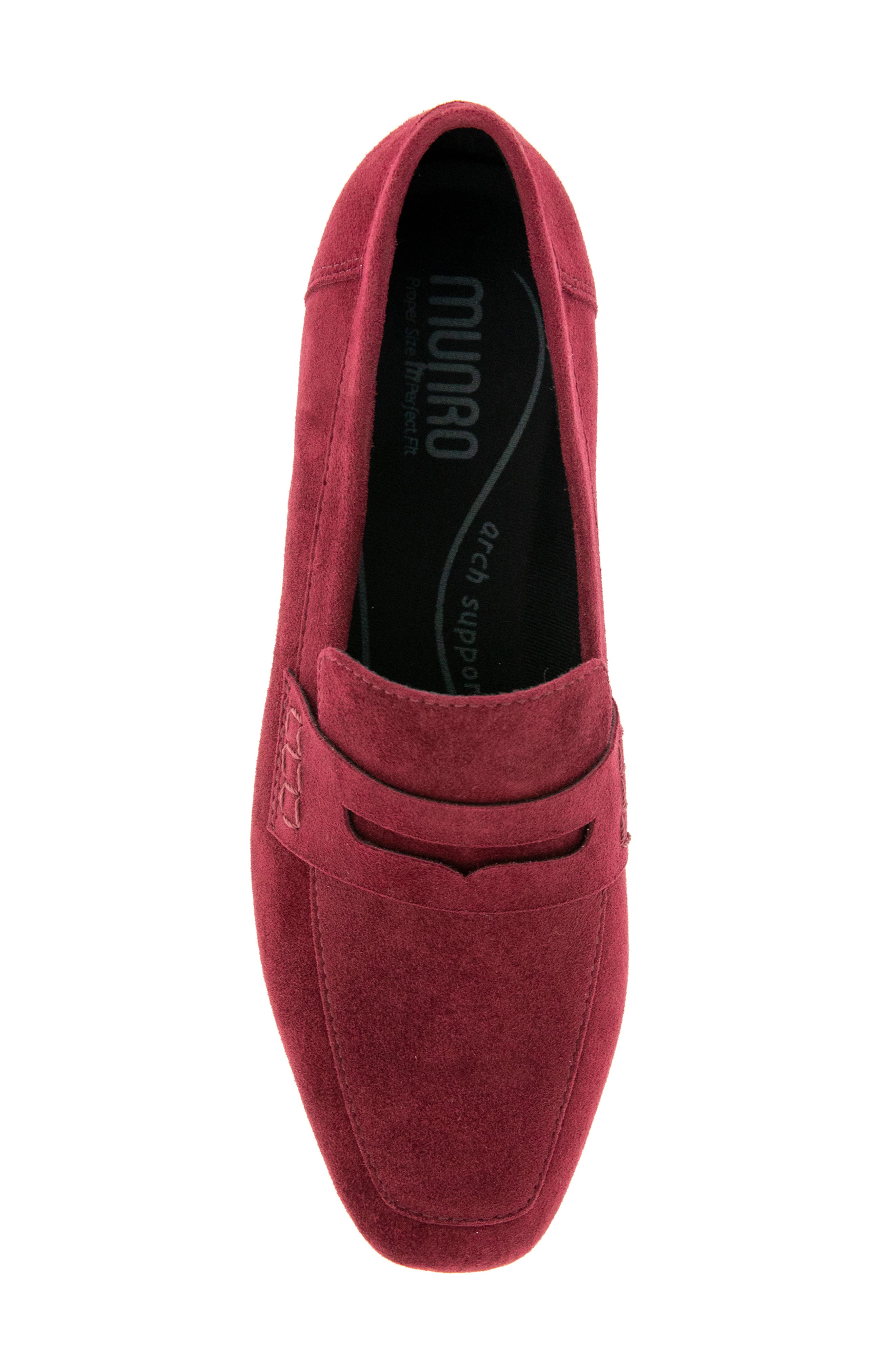 Emily Penny Loafer, Alternate, color, WINE SUEDE