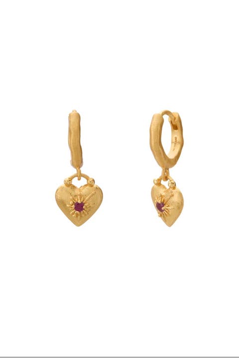 Love You Small Heart Huggie Earrings