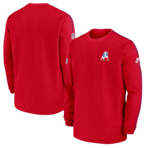 Nike Red New England Patriots Alternate Logo Coach Long Sleeve Top