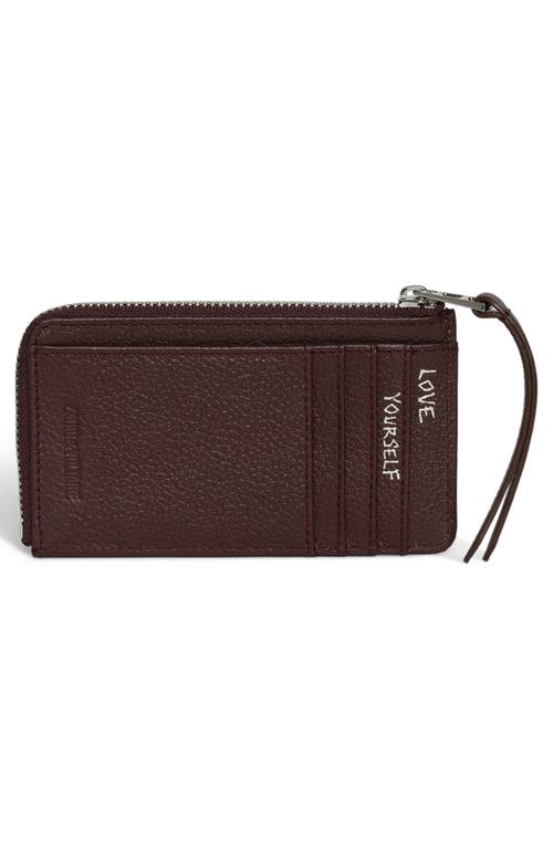 Zadig & Voltaire Zip Leather Card Case In Red