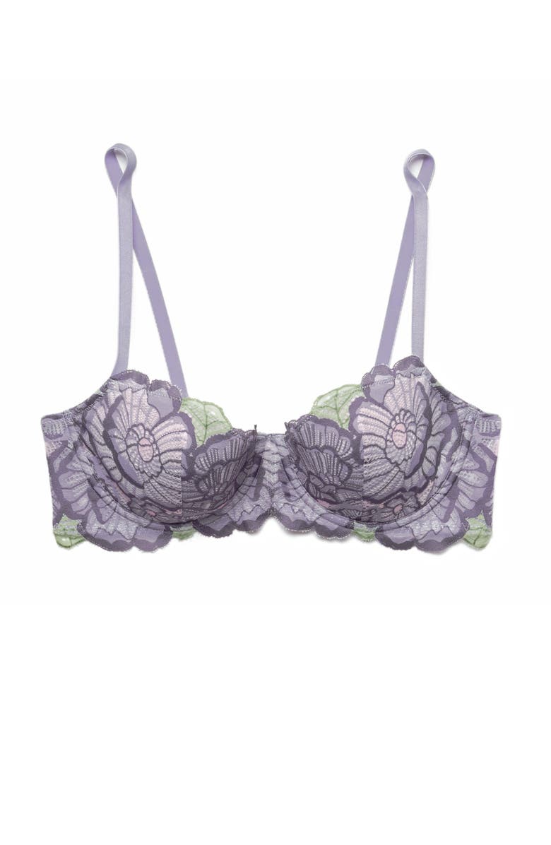 Adore Me Colete Contour Balconette Bra, Alternate, color, Floral Grey