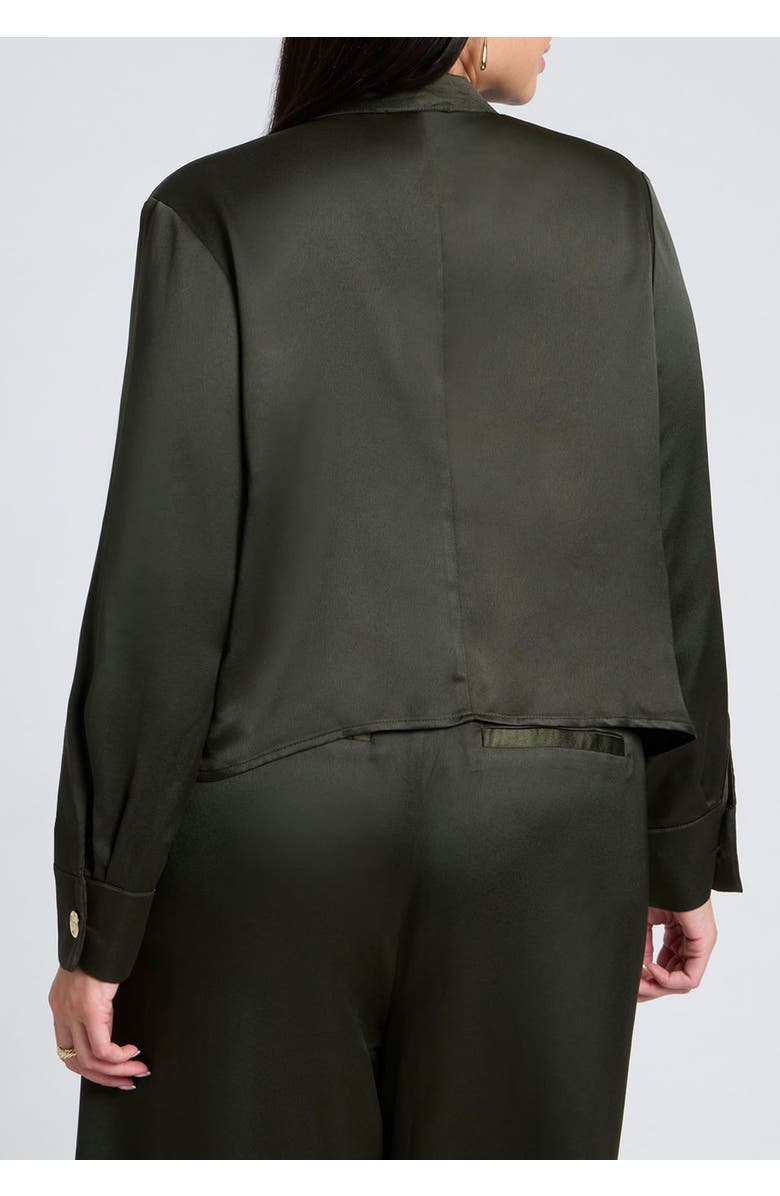 ELOQUII Waist Tie Top, Alternate, color, Forest Green