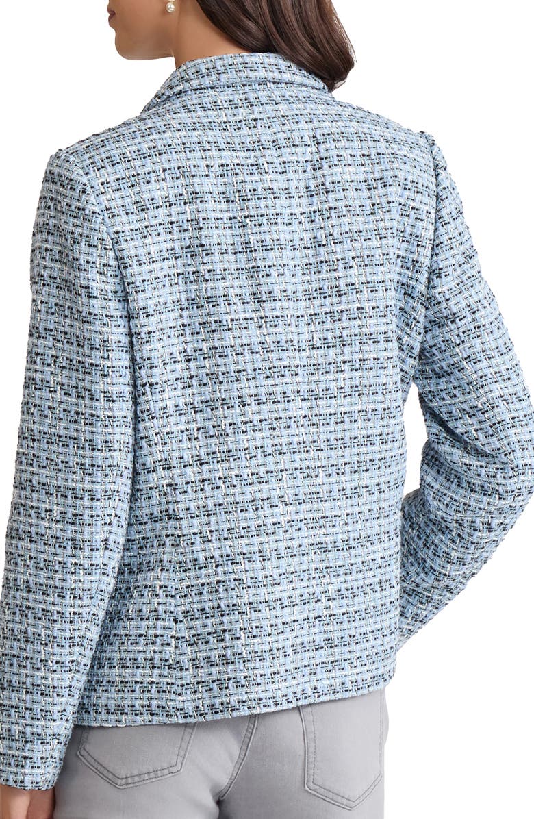 Jones New York Faux Double Breasted Tweed Jacket, Alternate, color, Light Oxford Blue Multi