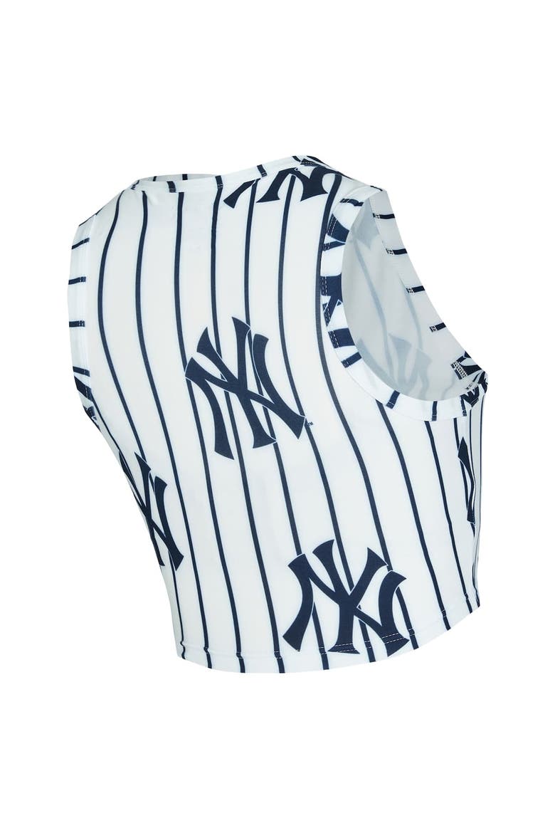 Women's Concepts Sport  White New York Yankees Pinstripe Record Tank & Short Set, Alternate, color, White