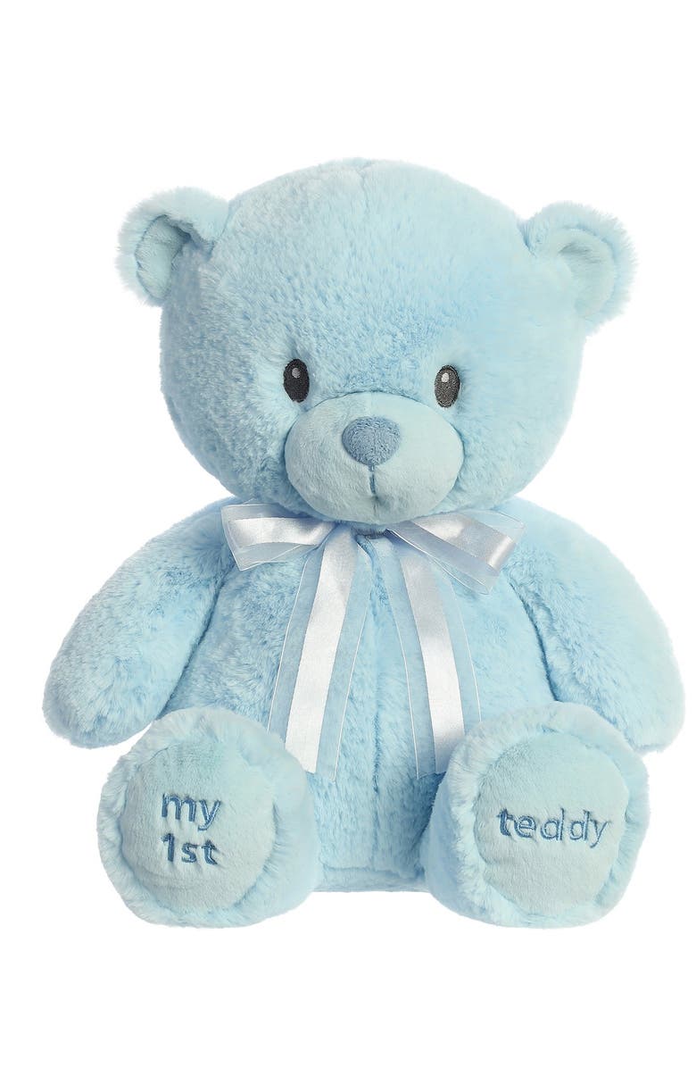 Aurora World Toys 18" My First Teddy - Blue Faux Fur, Main, color,