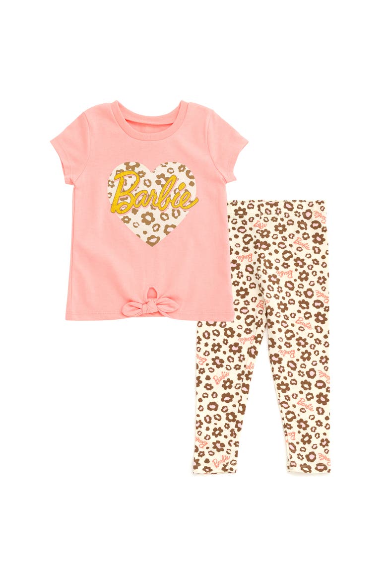 2-Piece T-Shirt and Leggings Set, Main, color, Tusk Pink Leopard