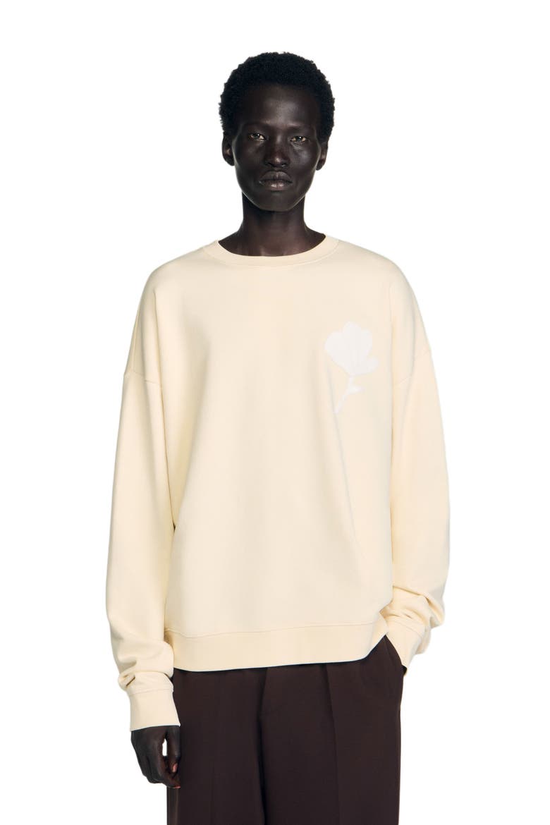 Leather logo T-shirt, Alternate, color, Butter cream