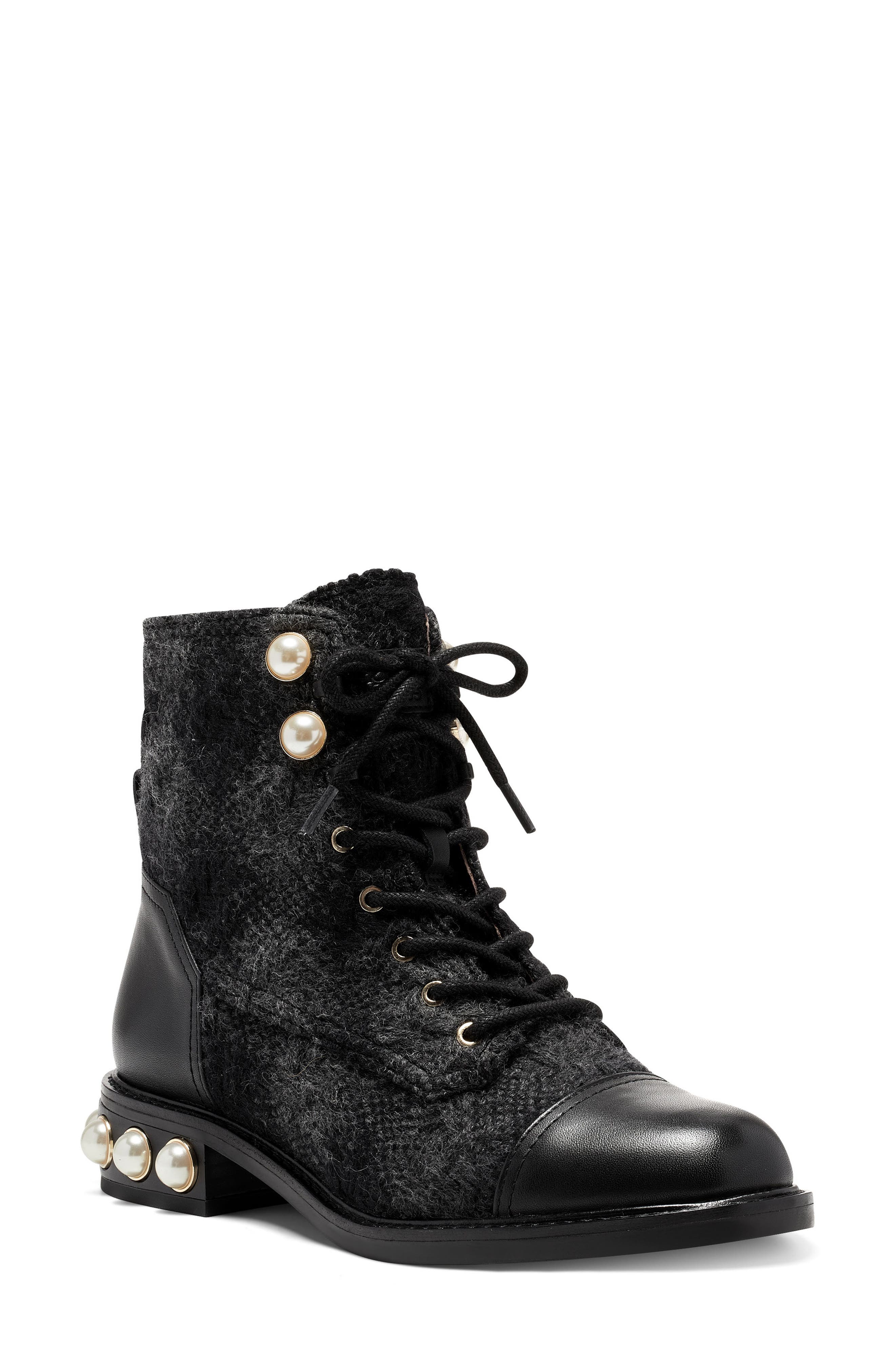 Vesna Lace-Up Bootie, Main, color, BLACK MULTI/