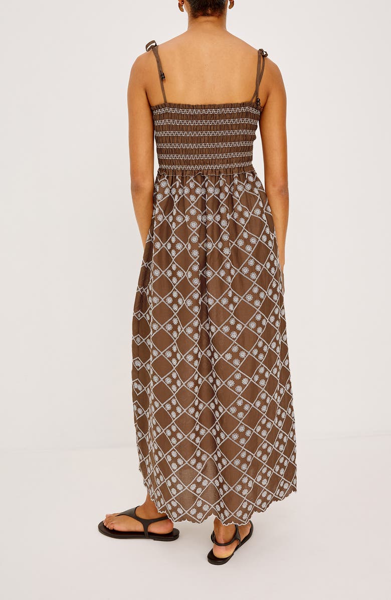 Rails Becca Floral Embroidery Maxi Dress, Alternate, color, Cocoa Daisy Embroidery