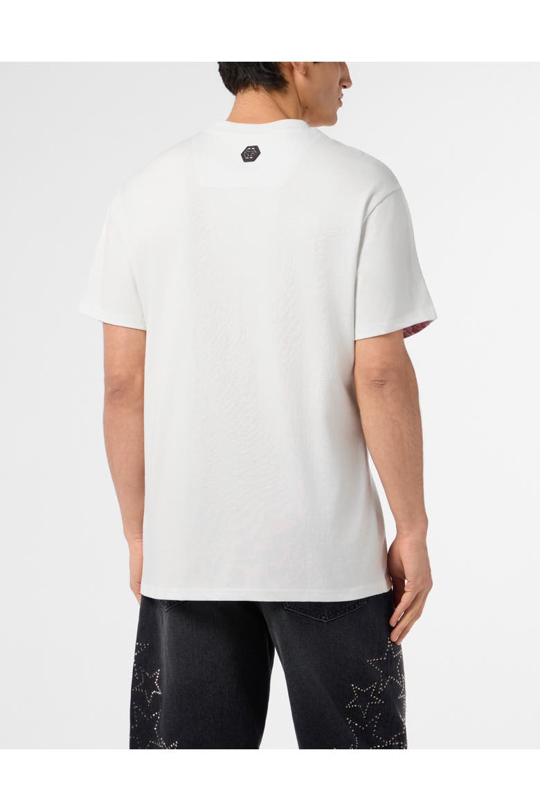 Round Neck T-Shirt Ceramic Skulls Men, Alternate, color, white