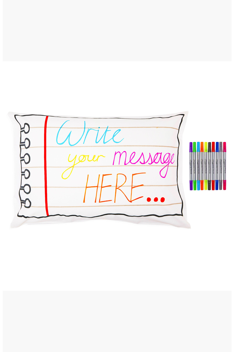 Color-Your-Own Pillowcase Doodle Notebook, Main, color, White