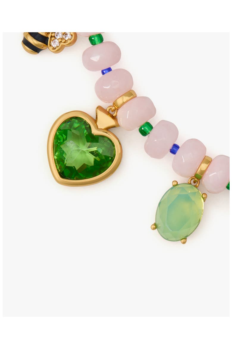 garden friends beaded charm necklace, Alternate, color, PINK/GREEN MULTI