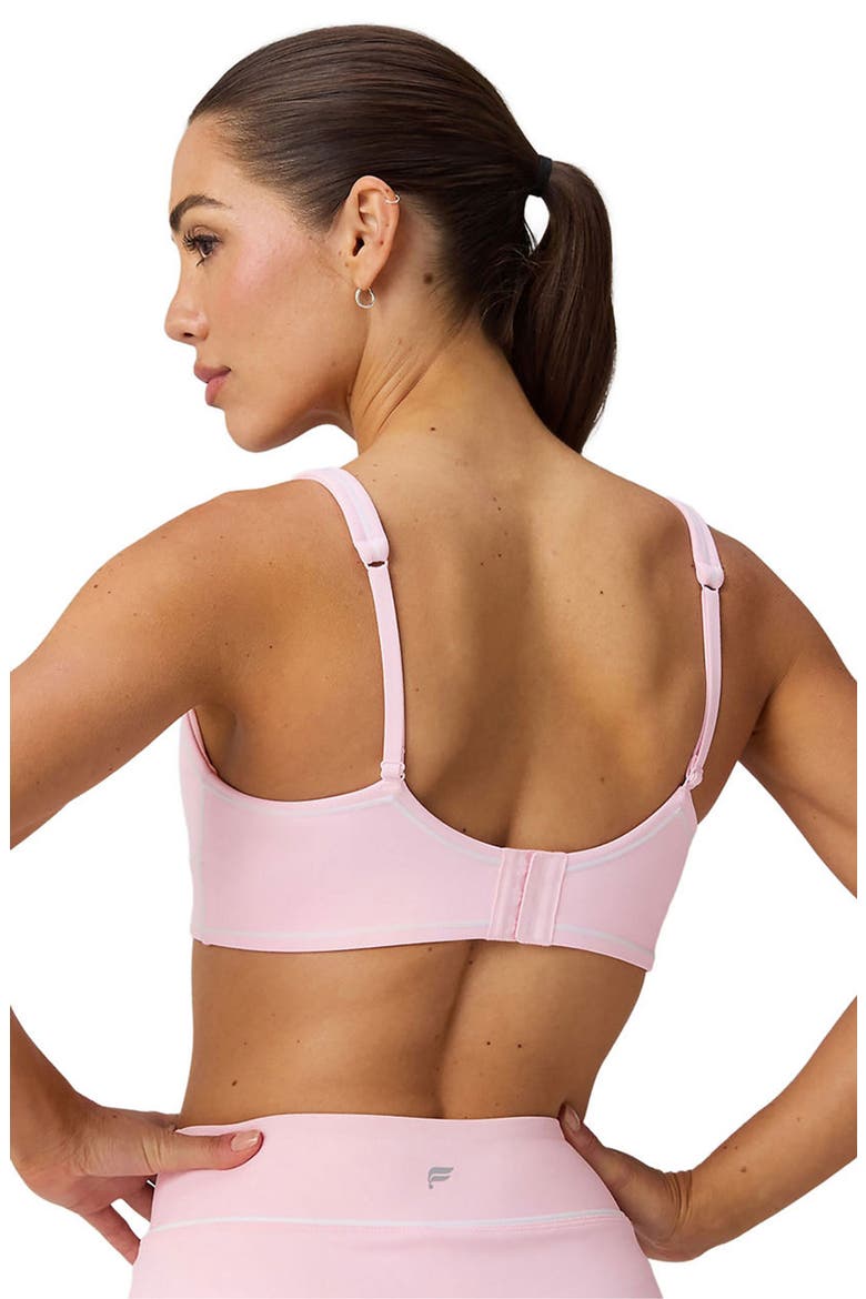 PureLuxe Longline Low Impact Bra, Alternate, color, Soft Pink/Classic White