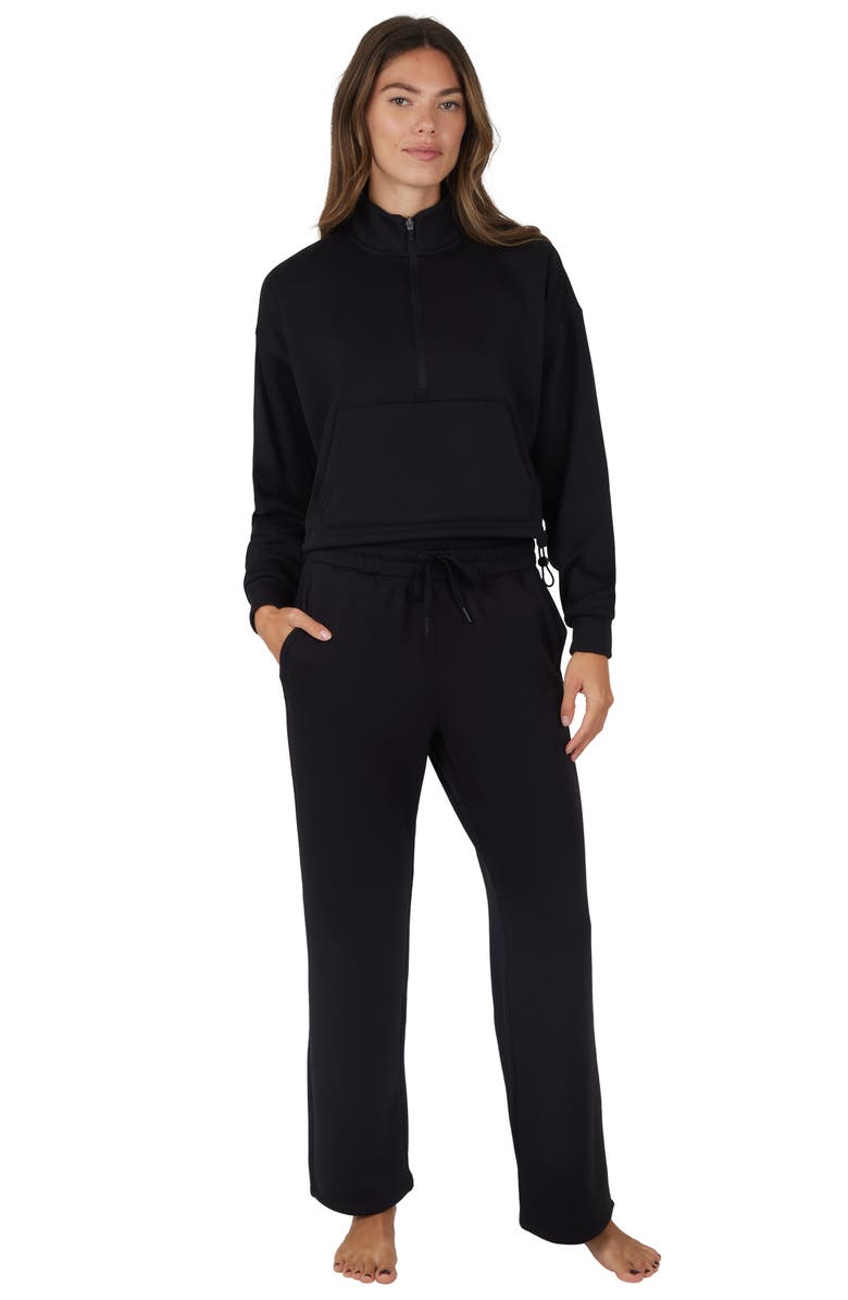 YOGALICIOUS Nadia Scuba Knit Fleece Half Zip Pullover, Alternate, color,