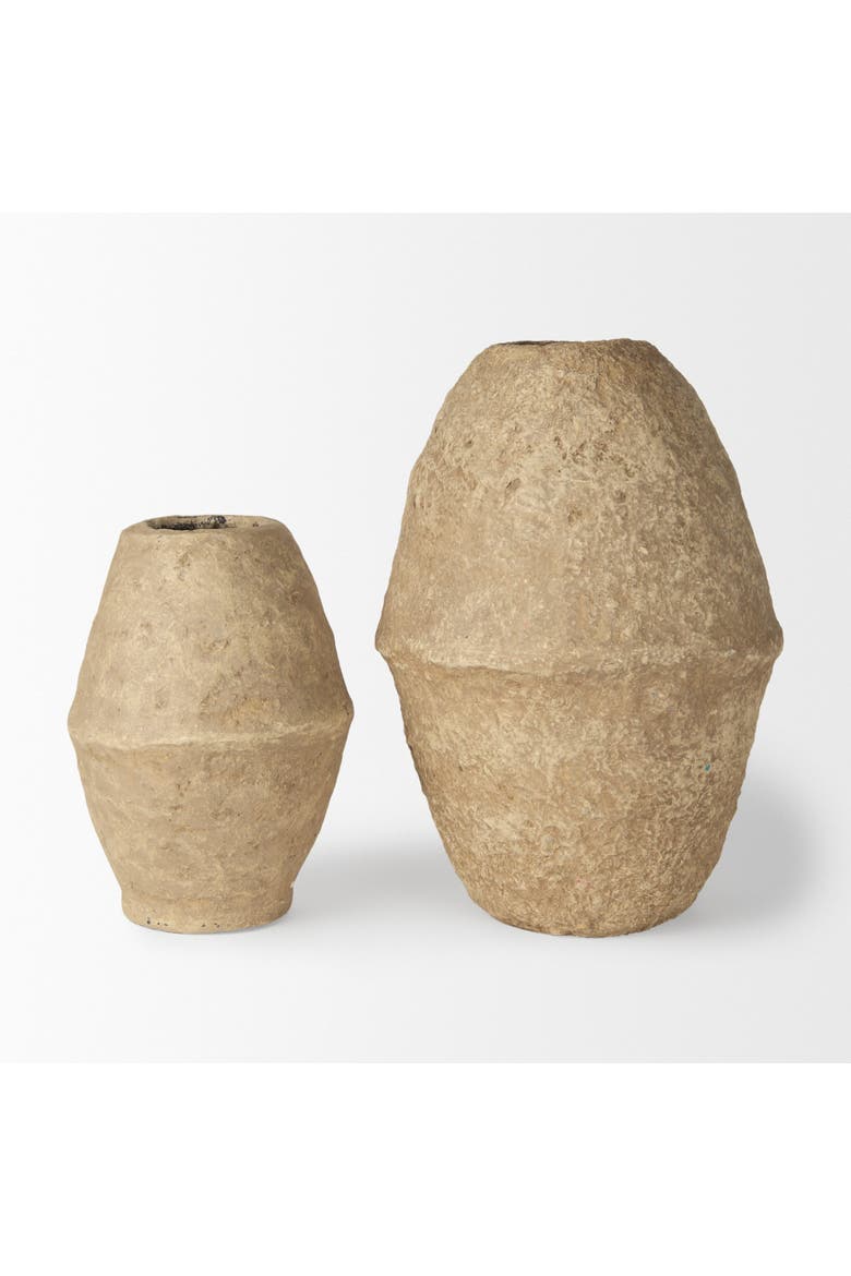 Rundal Paper Mache Vase, Alternate, color, Beige