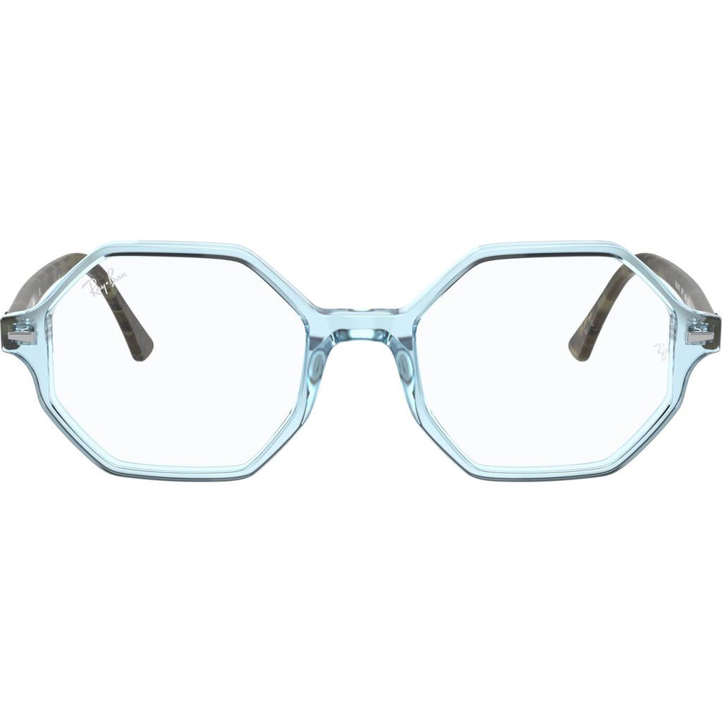 Ray Ban Ray-ban Unisex Britt 52mm Octagonal Optical Glasses In Blue