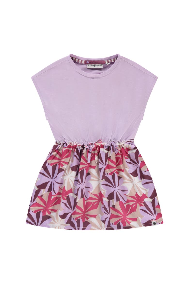 Mixed Media Sleeveless Dress, Main, color, Lilac