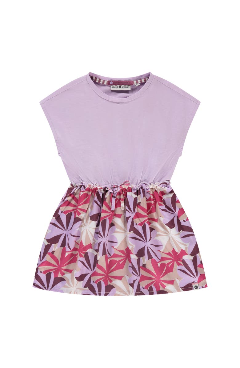 Stains and Stories by Babyface Mixed Media Sleeveless Dress, Main, color, Lilac