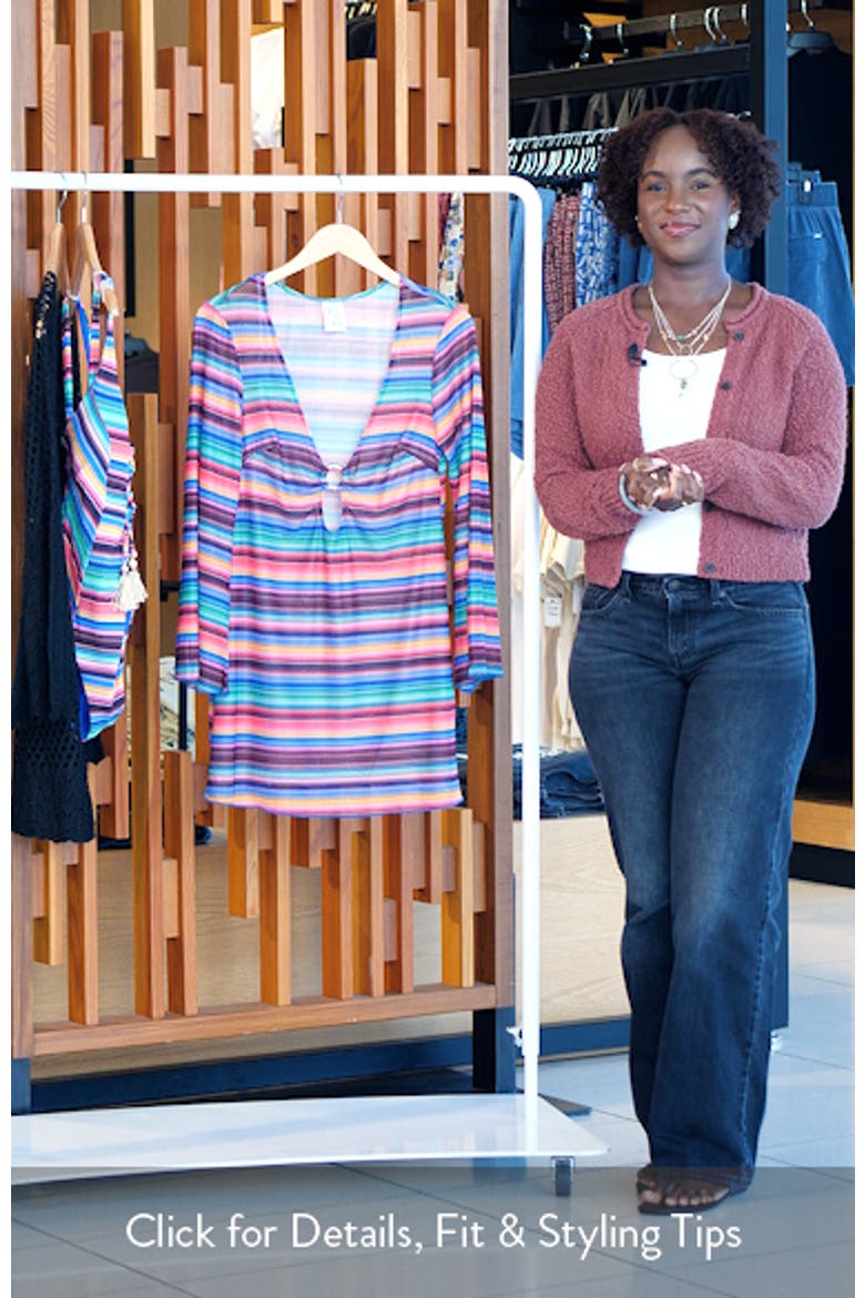 Vallarta Long Sleeve Sheer Mesh Cover-Up Tunic video