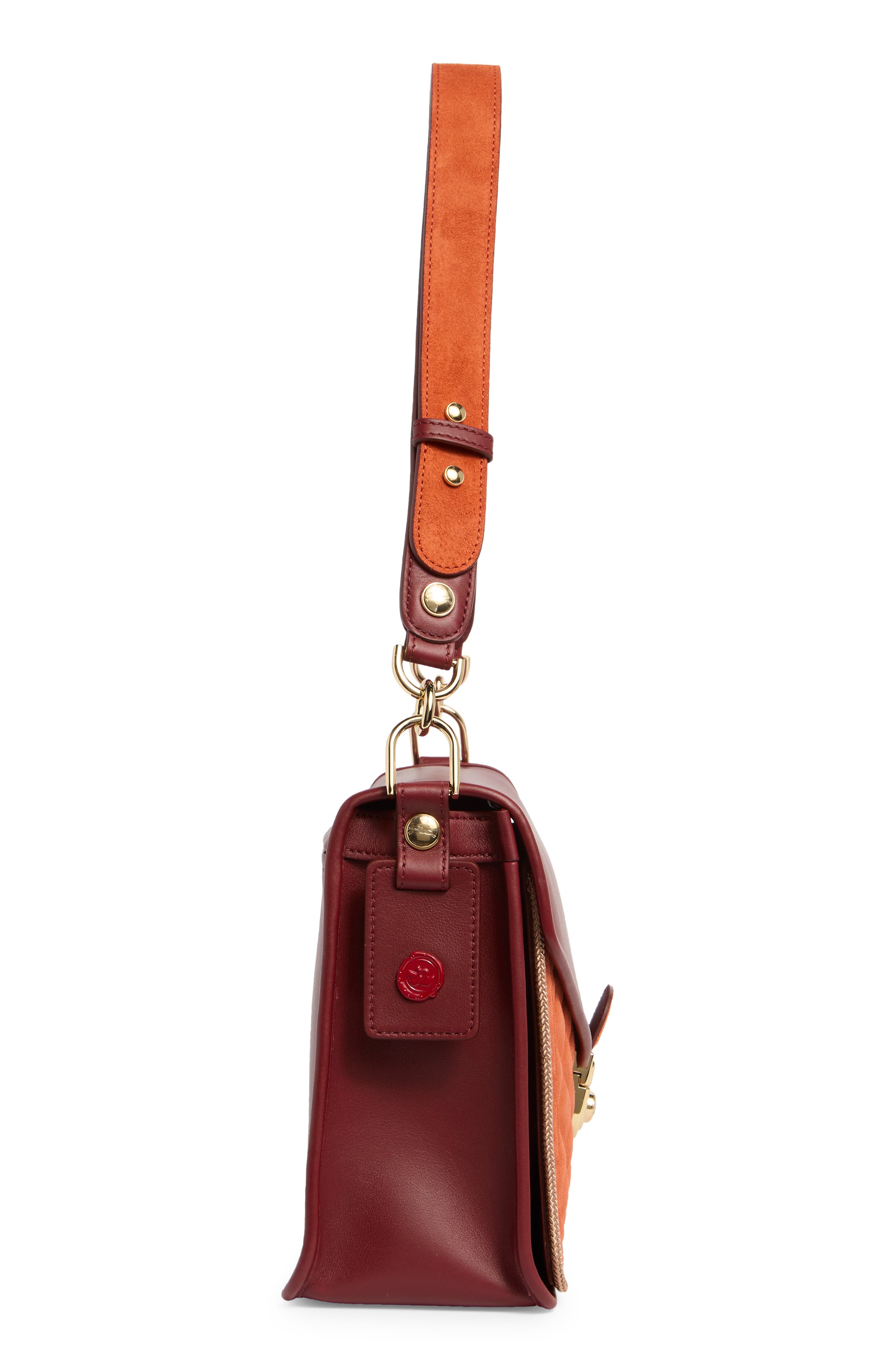 Longchamp Mademoiselle Shoulder Bag, Alternate, color, Burnt Red