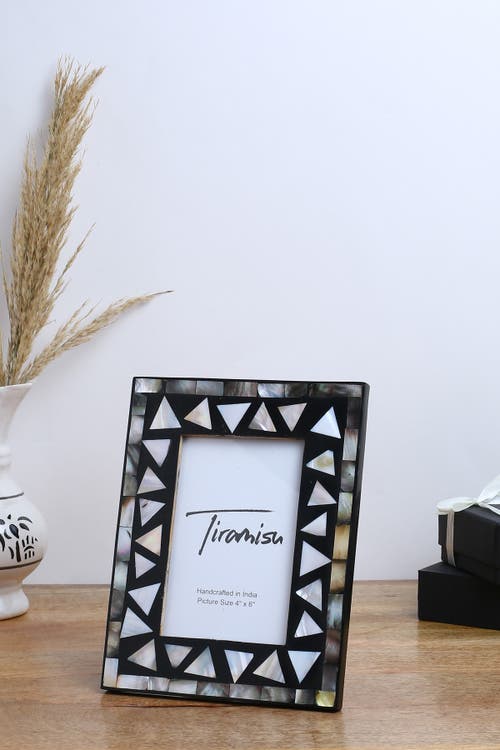 Tiramisu Mother-of-pearl Picture Frame -triangle Pattern In Multi