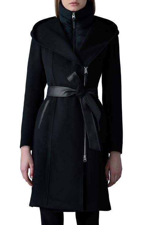 Hooded wool coat womens best sale