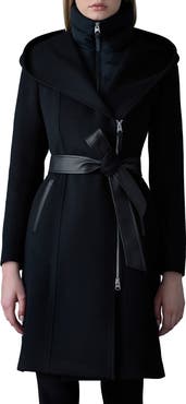 Mackage Shia-SLB 2-in-1 Double Face Wool Coat with Removable Bib