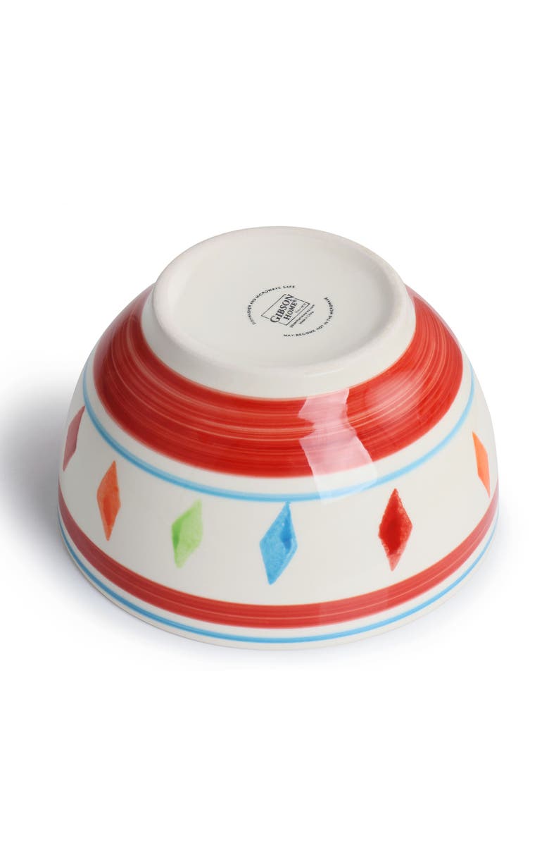 Gibson Home Heidy 12 Piece Hand Painted Durastone Dinnerware Set, Alternate, color, White