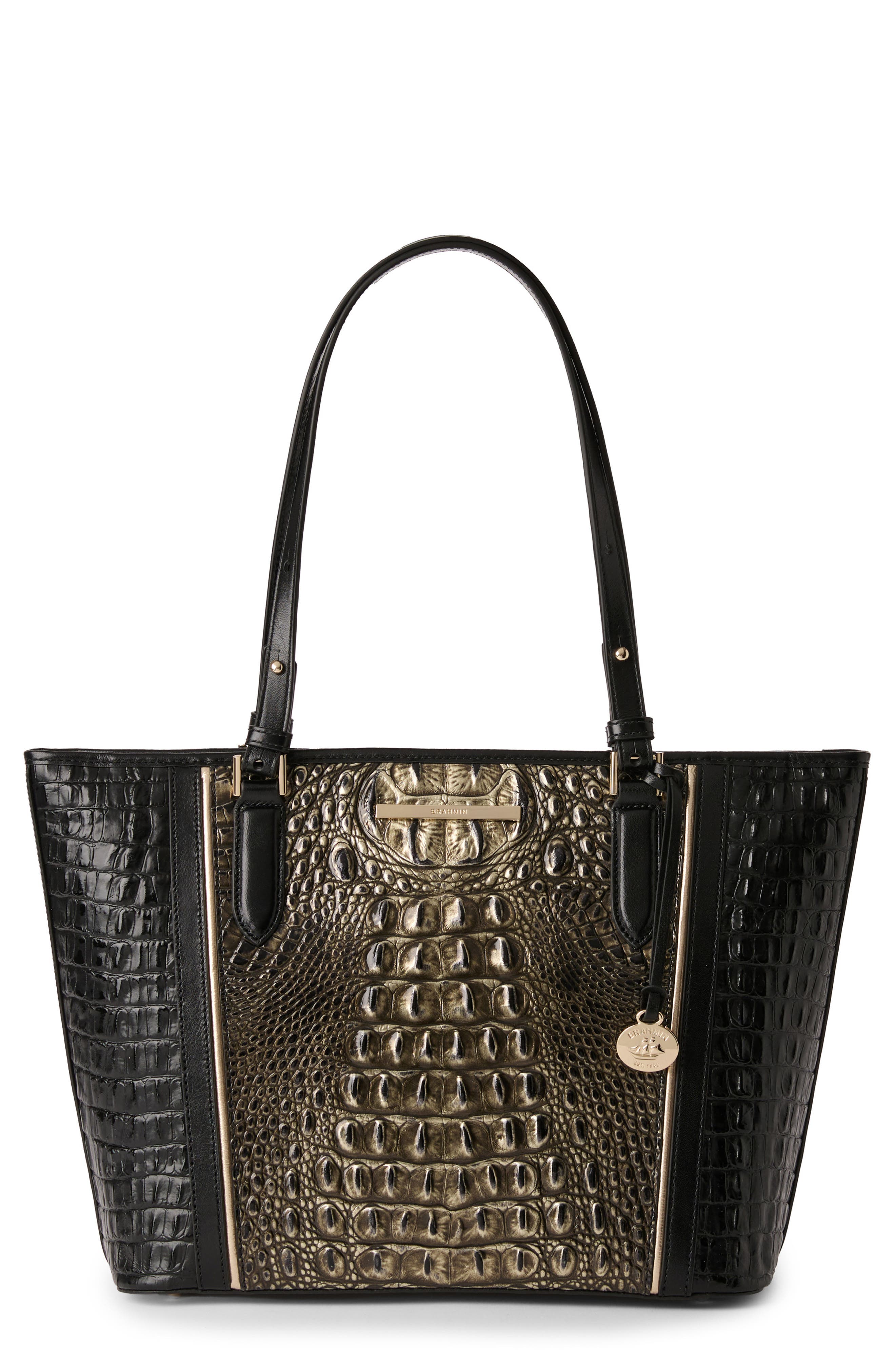 Brahmin Medium Asher Croc Embossed Leather Tote, Main, color, 