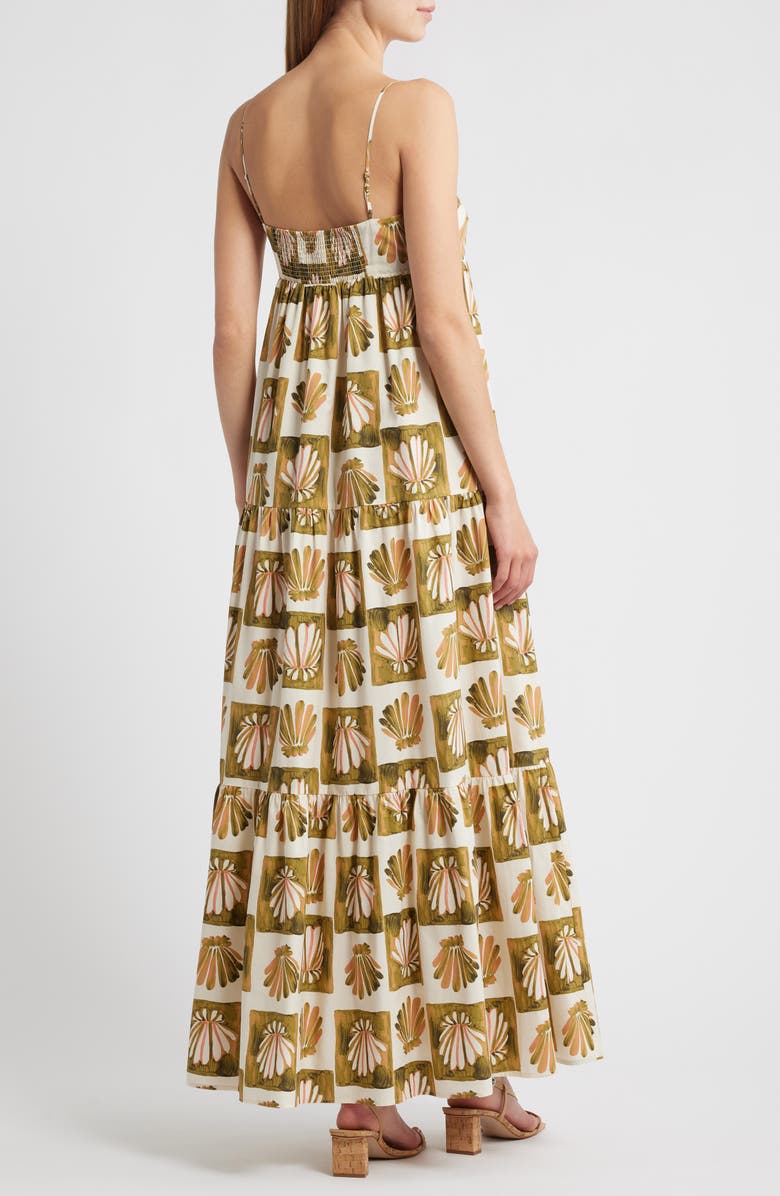 Rails Mica Print Cotton Blend Tiered Maxi Sundress, Alternate, color, Checkered Shells