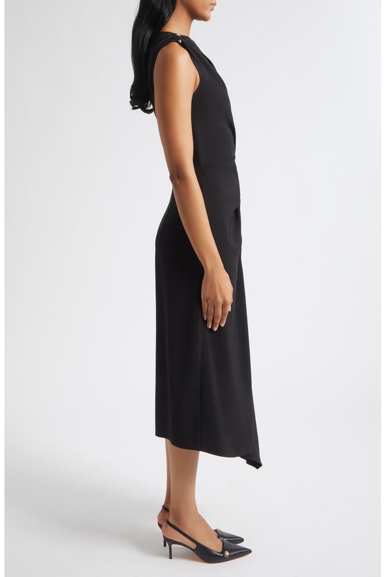 Freja Sleeveless Twist Midi Dress, Alternate, color, BLACK