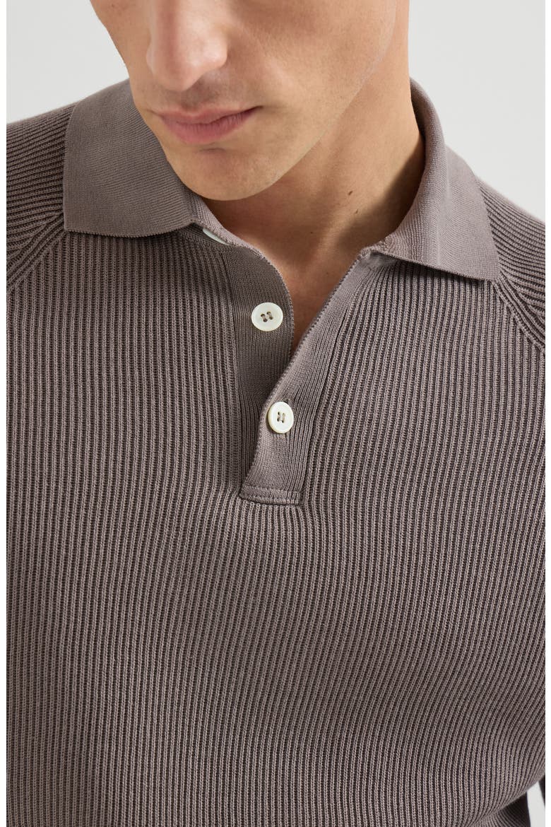 Rib knit polo, Alternate, color, Hazelnut