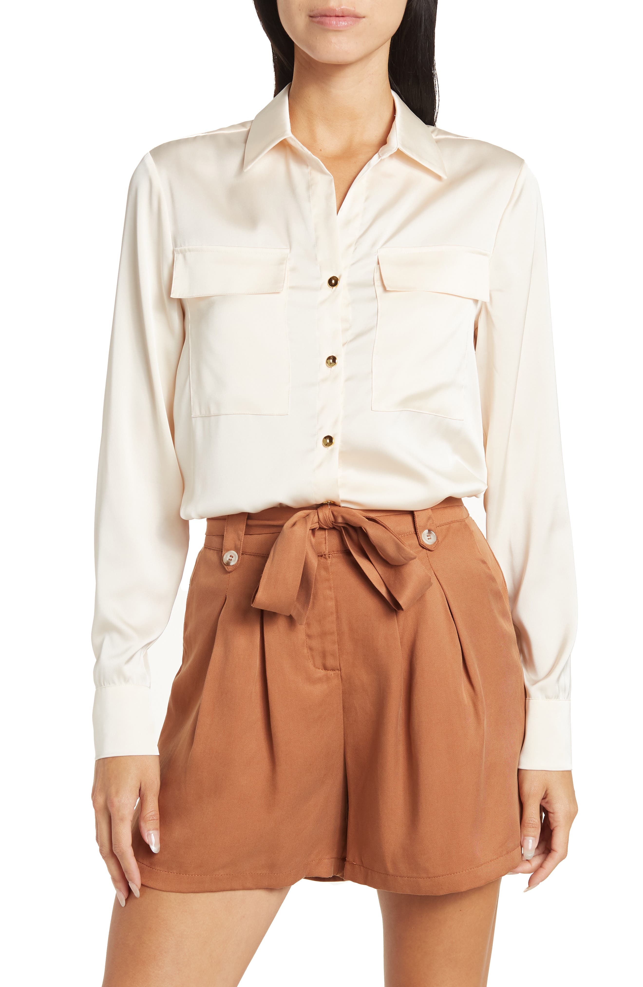 Alexia Admor Long Sleeve Button-Up Shirt