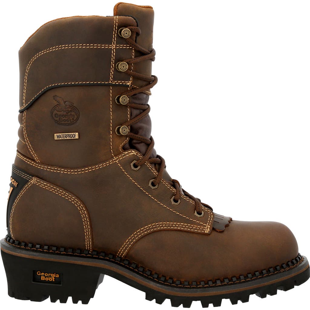 Georgia Boot Amp Lt Logger Composite Toe Insulated Waterproof Work Boot in Brown  product