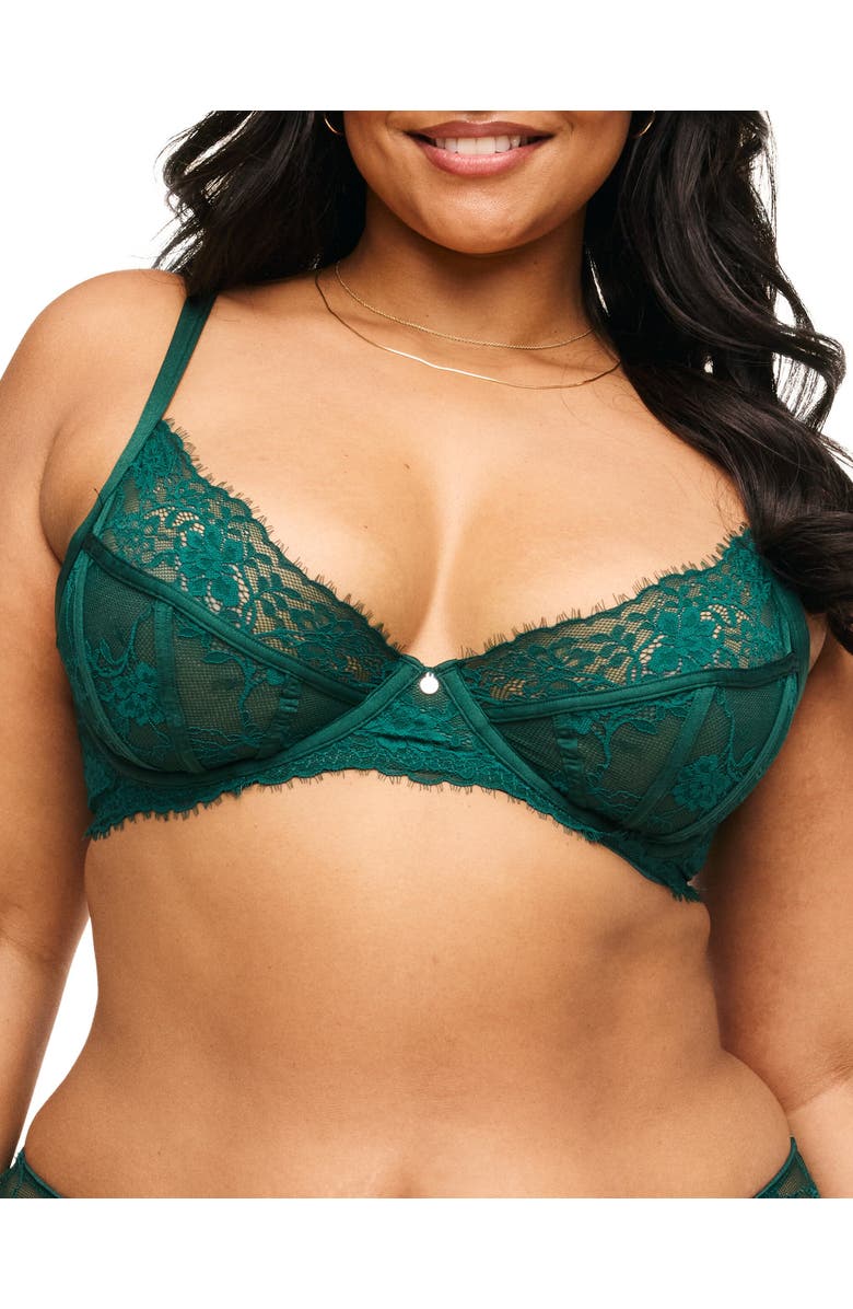 Adore Me Mandi Unlined Demi Bra, Main, color, Dark Green
