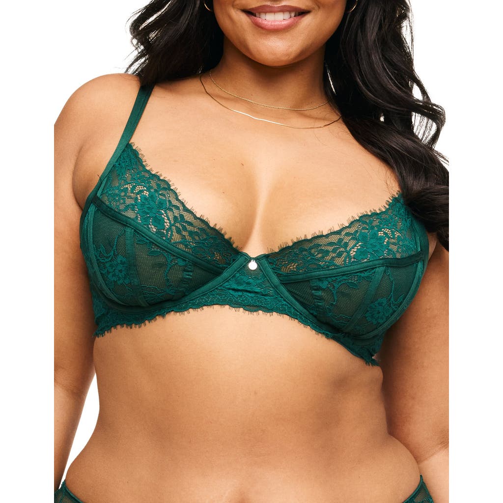 Adore Me Kaia Unlined Quarter Cup Bra In Dark Green
