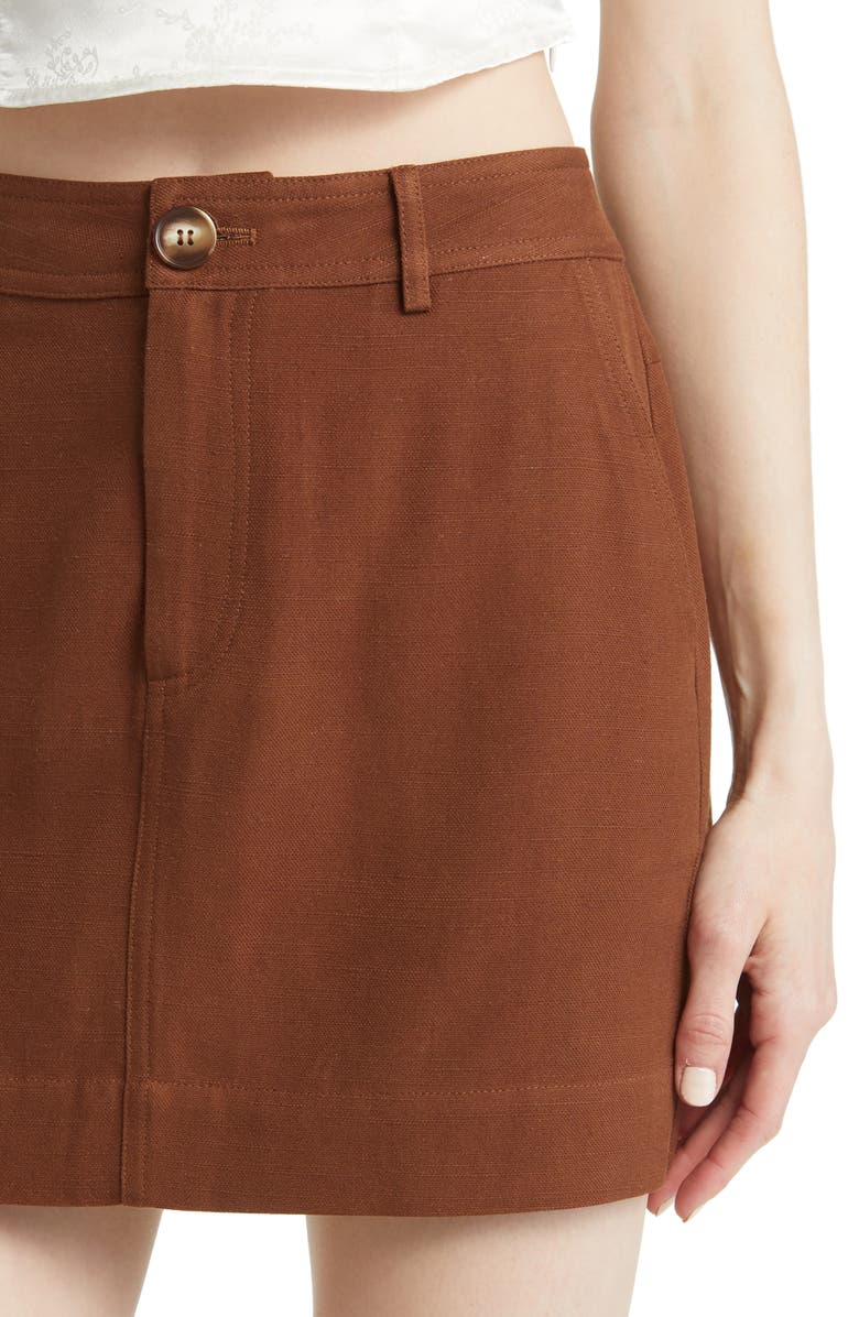 Sophie Rue Pauline Linen Blend Miniskirt, Alternate, color,