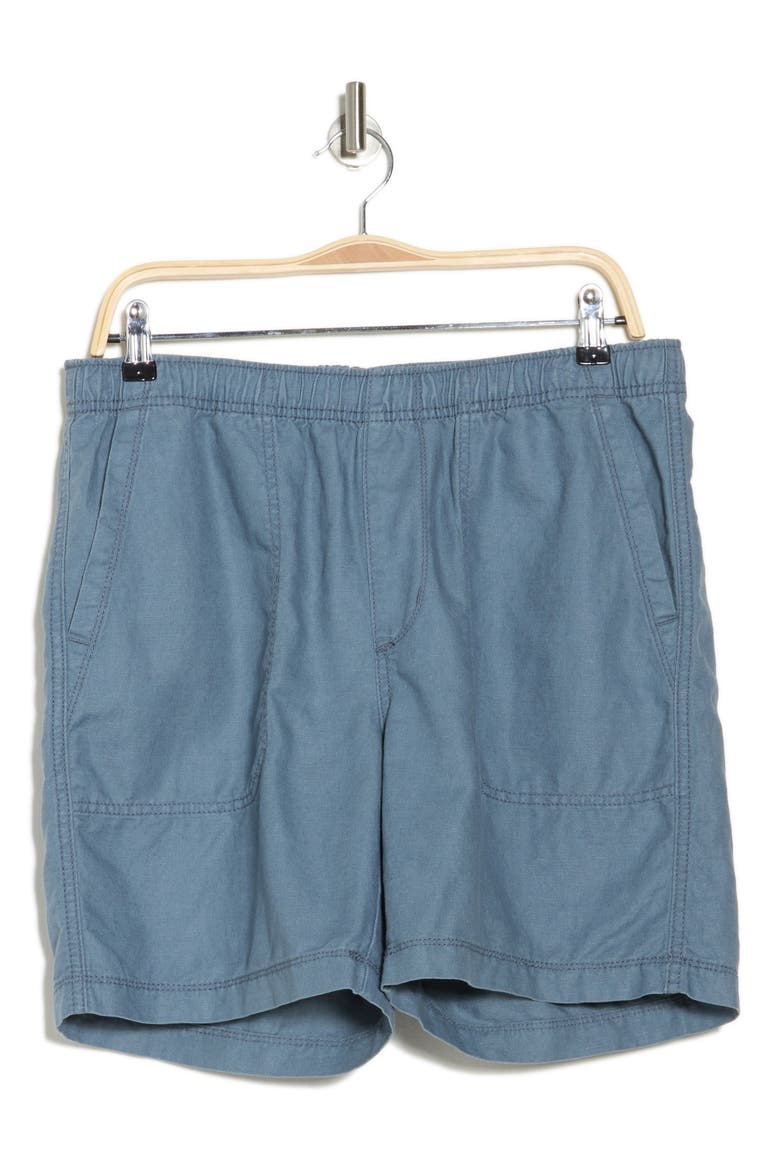 Cubano Linen & Cotton Pull-On Shorts, Alternate, color, GRAVITY