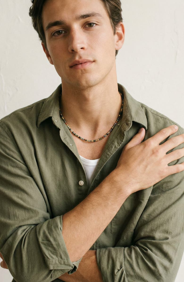 EYE CANDY LOS ANGELES Men's Mason Agate Beaded Necklace, Alternate, color, 