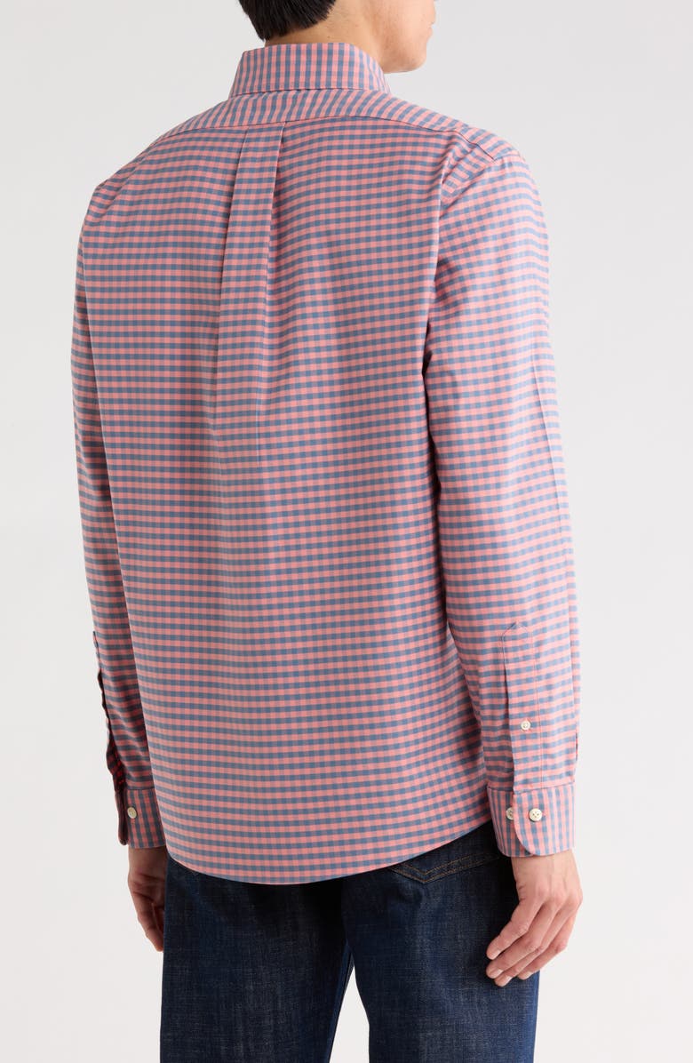 Brooks Brothers Regular Fit Gingham Stretch Cotton Oxford Button-Down Shirt, Alternate, color, Baroque/ Navy