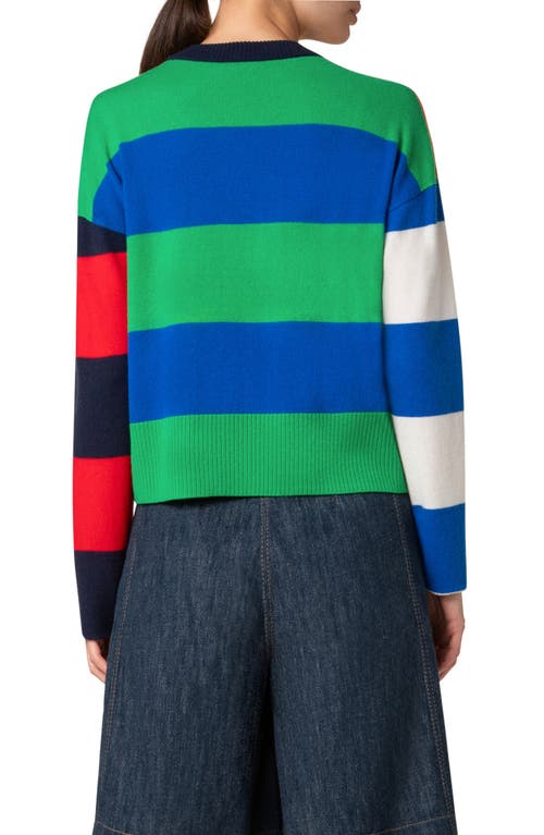 Akris Punto Colorblock Stripe Virgin Wool & Cashmere Sweater In Multicolor