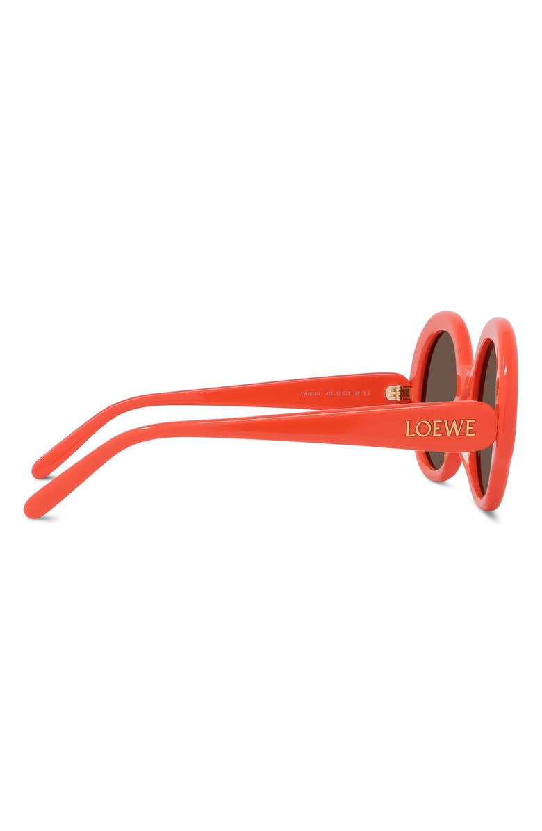 Loewe Thin 52mm Round Sunglasses, Alternate, color, Shiny Orange / Brown