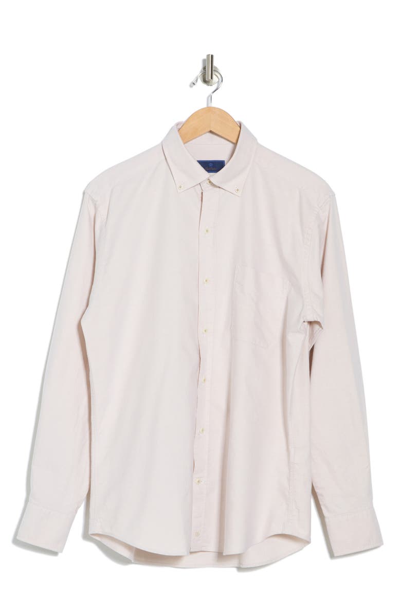 David Donahue Oxford Cotton Button-Down Sport Shirt, Alternate, color, Oatmeal