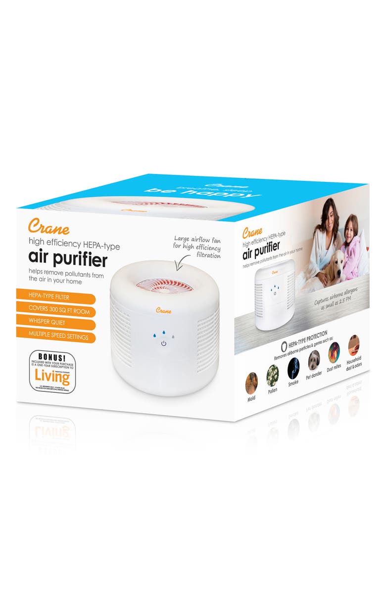 Crane Air HEPA Air Purifier, Alternate, color, White