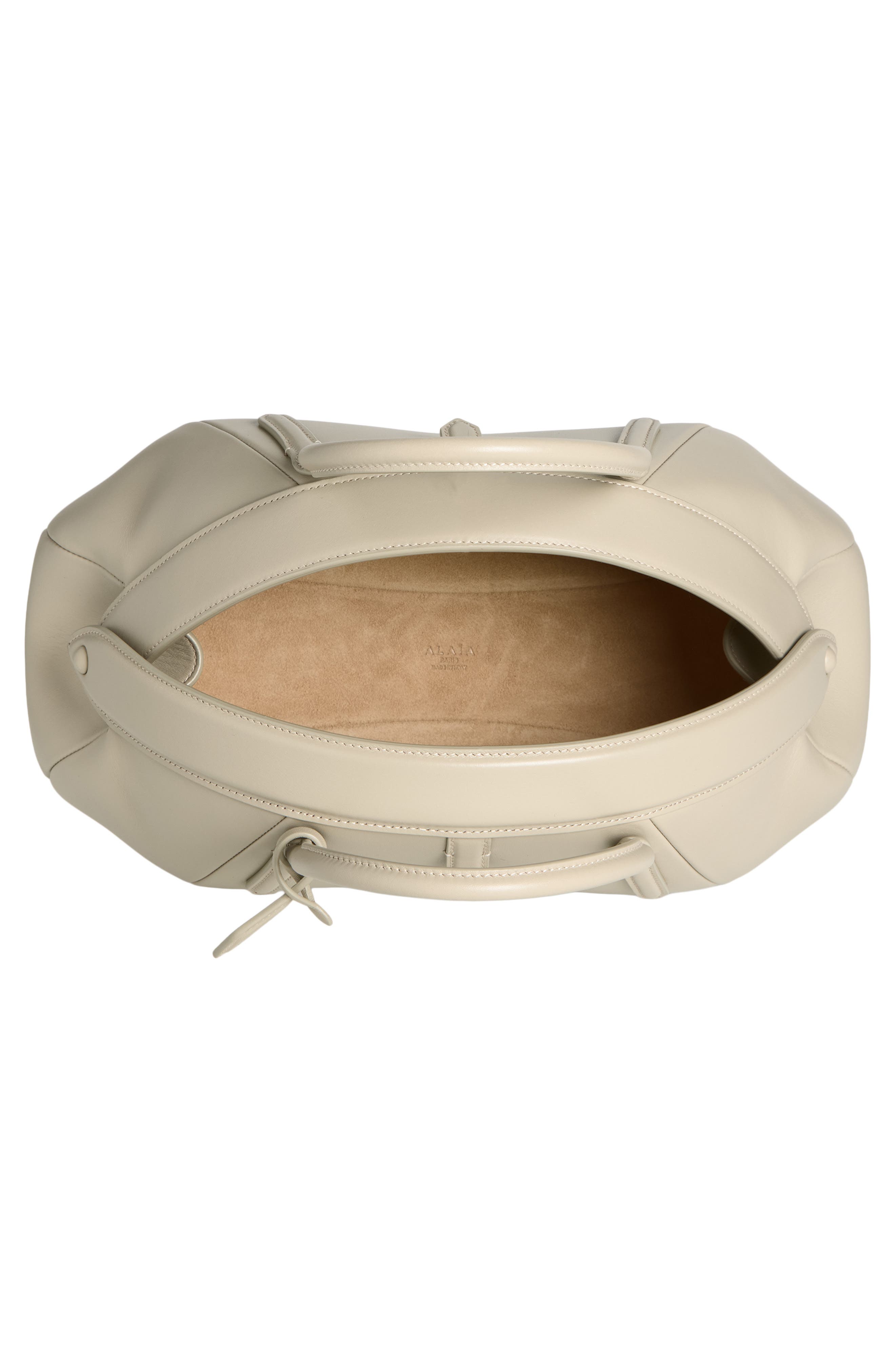 Alaïa Small Leather Top Handle Bag, Alternate, color, Beige Grise