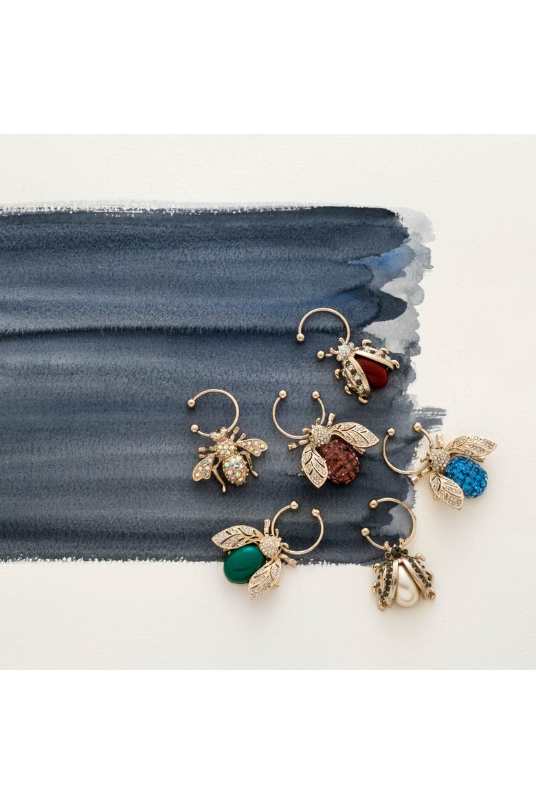 Wine charms, set of 6, Alternate, color, blue