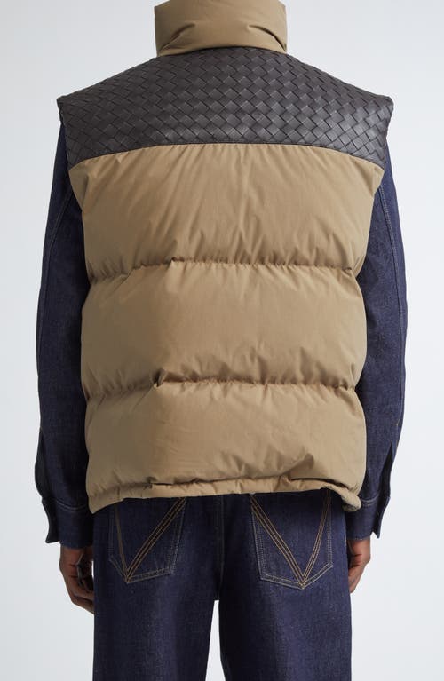 Bottega Veneta Mens Liana Padded High-neck Cotton-down And Leather Gilet In 9523 Liana