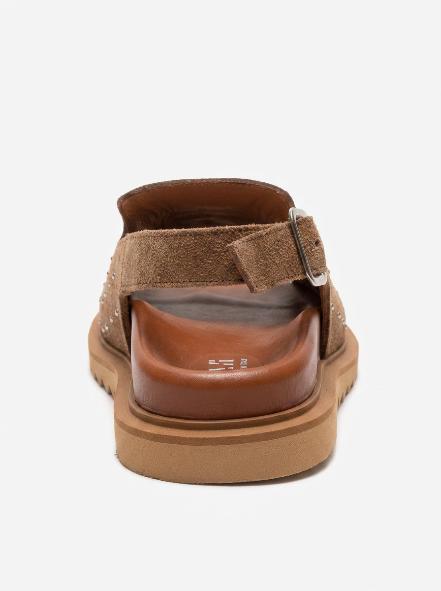 Our Leather Studded Clogs, Alternate, color, Cognac Suede